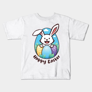 Happy Easter - Easter Bunny (on light colors) Kids T-Shirt